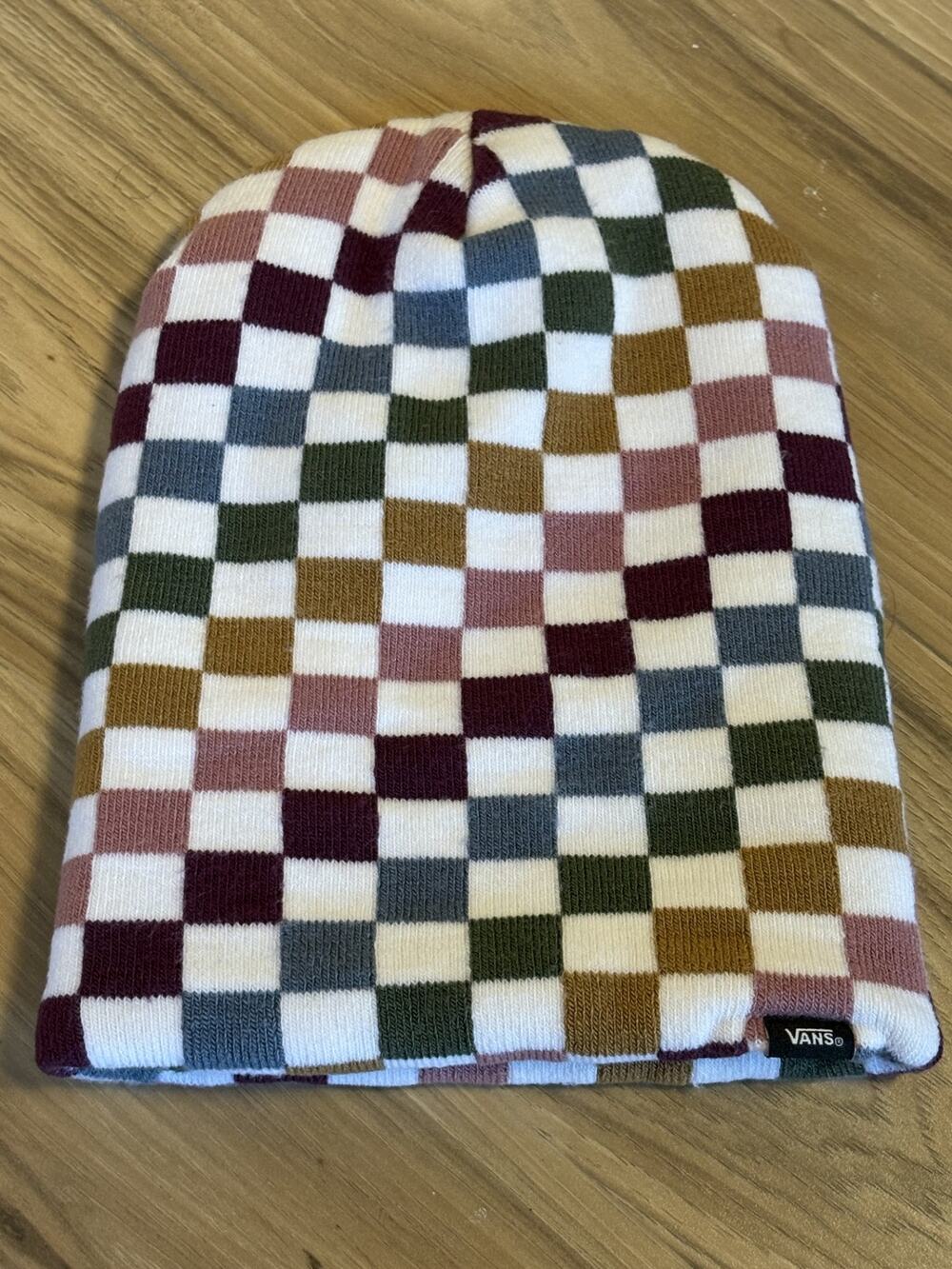 Vans Breakin Curfew Beanie Multicolor Checkerboard Knit Y2K Skate OS